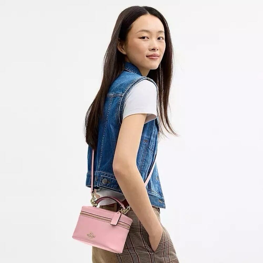 NWT Coach Rainer Crossbody Bag 18 CEO24 Gold/Soft Pink Shiny smooth leather - Picture 7 of 8